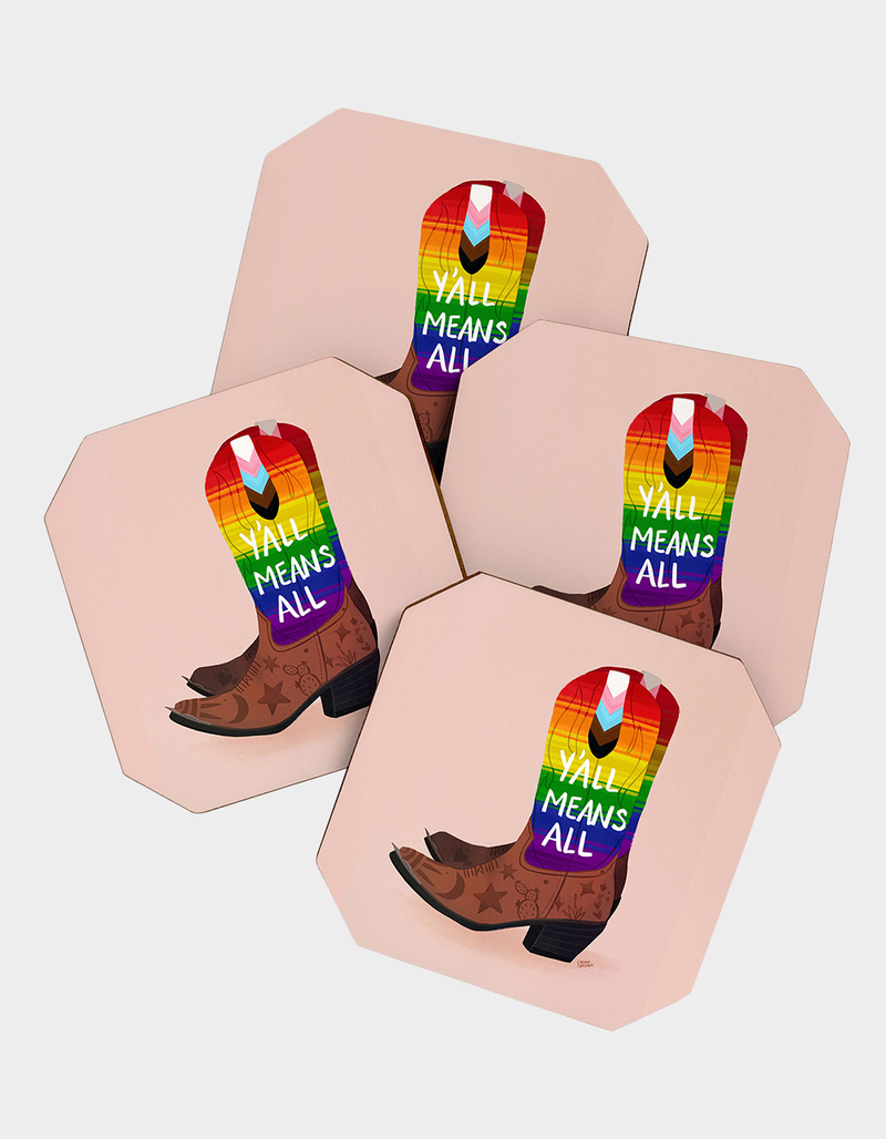 RSQ x Carina Guevara Y'all Means All Coaster Set image number 0