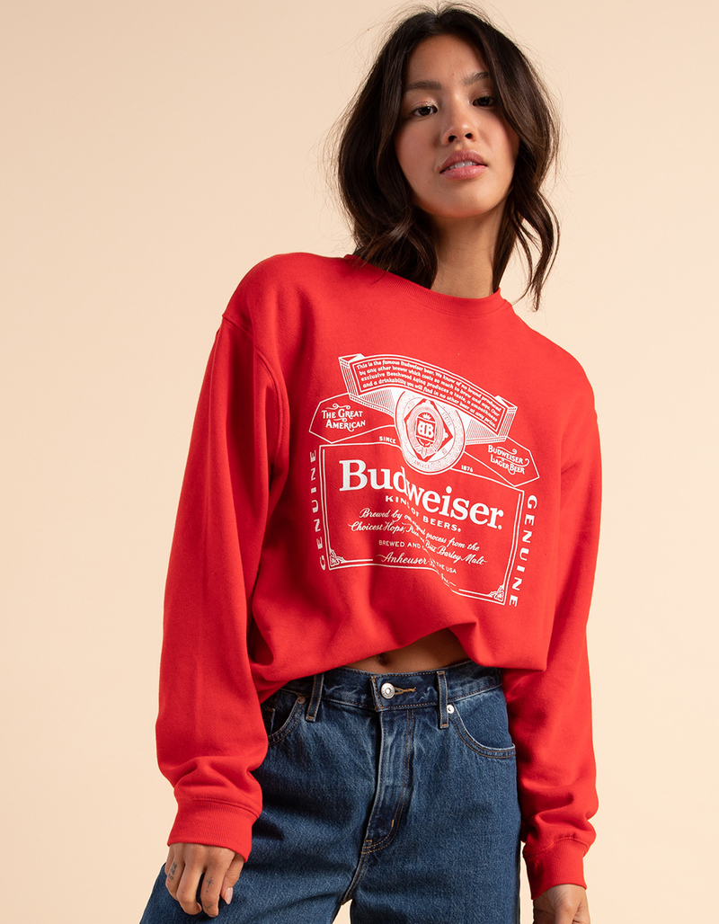 BREW CITY Budweiser Womens Crewneck Sweatshirt image number 0