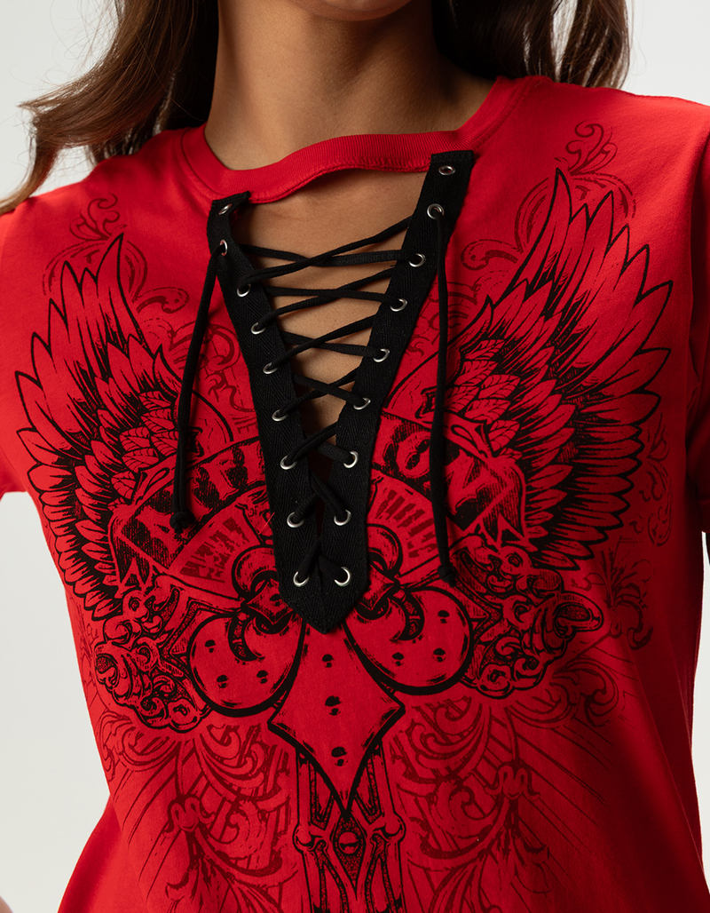 AFFLICTION Middleham Canyon Womens Lace Up Top image number 1