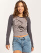 RSQ x Peanuts Snoopy Skeleton Womens Raglan Tee image number 1