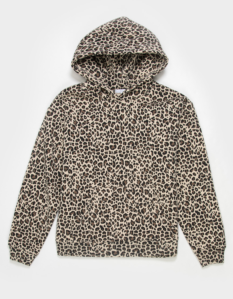FULL TILT Leopard Print Girls Boyfriend Hoodie image number 1