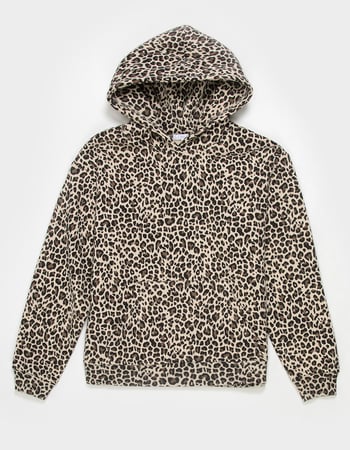 FULL TILT Leopard Print Girls Boyfriend Hoodie Alternative Image
