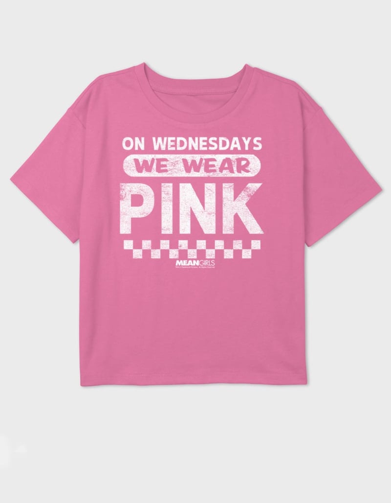 MEAN GIRLS Throwback Wednesdays Girls Crop Tee PINK Tillys