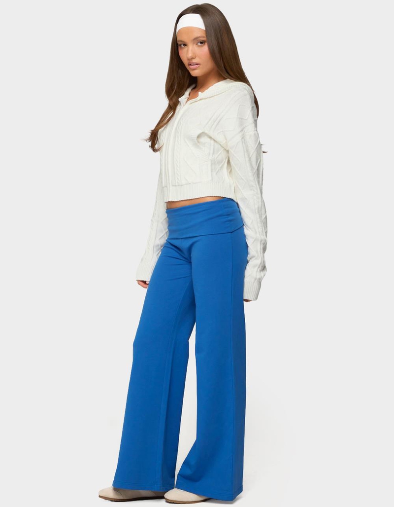 EDIKTED Wide Leg Foldover Pants image number 2