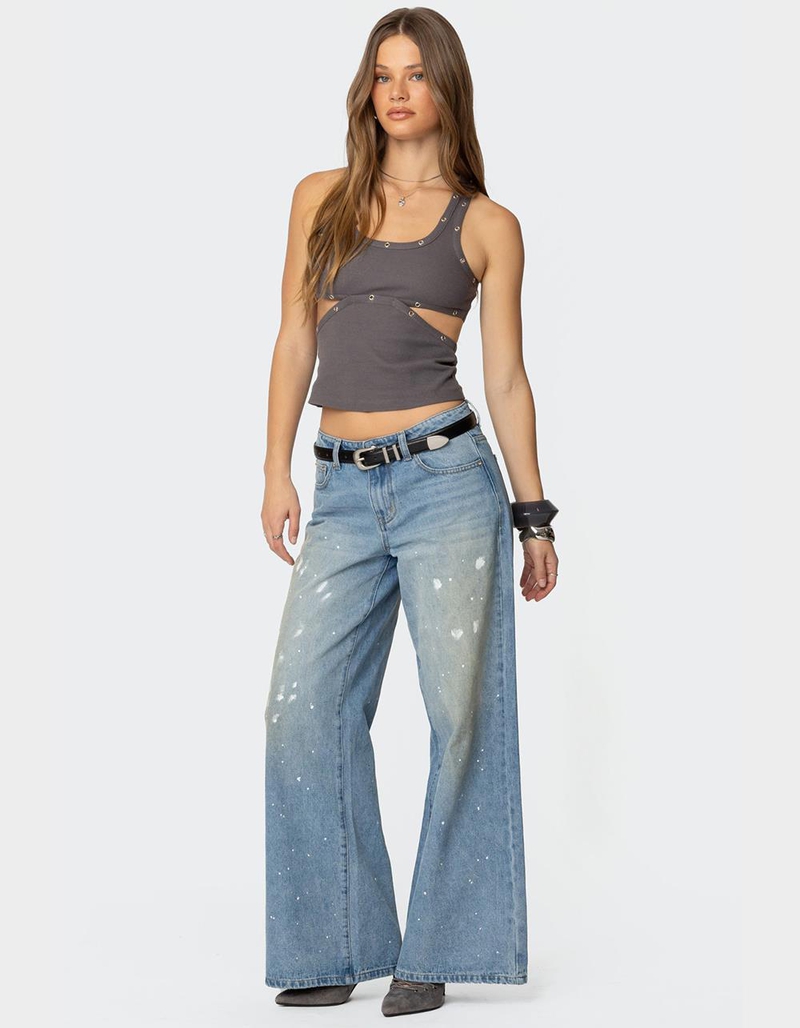 EDIKTED Imogen Cut Out Ribbed Tank Top image number 3