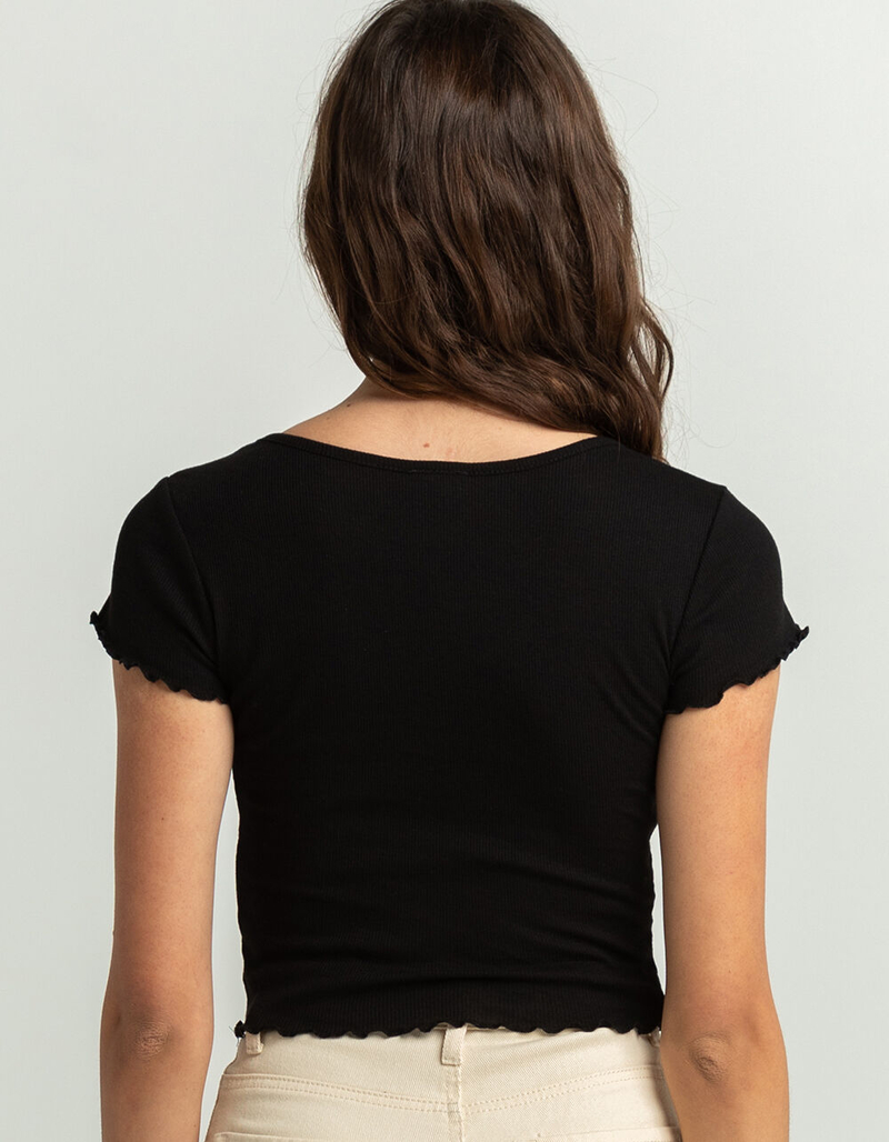 DESTINED Keyhole Lettuce Edge Womens Top image number 2