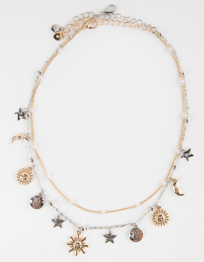 FULL TILT Sun Star Pearl Charm Necklace - METALLIC CMBO | Tillys