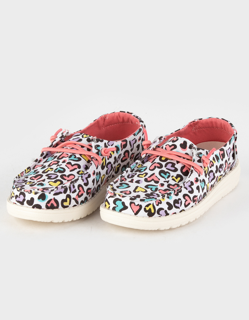 HEY DUDE Wendy Youth White Leopard Girls Shoes image number 0
