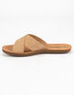 SODA Crisscross Womens Tan Slide Sandals image number 4