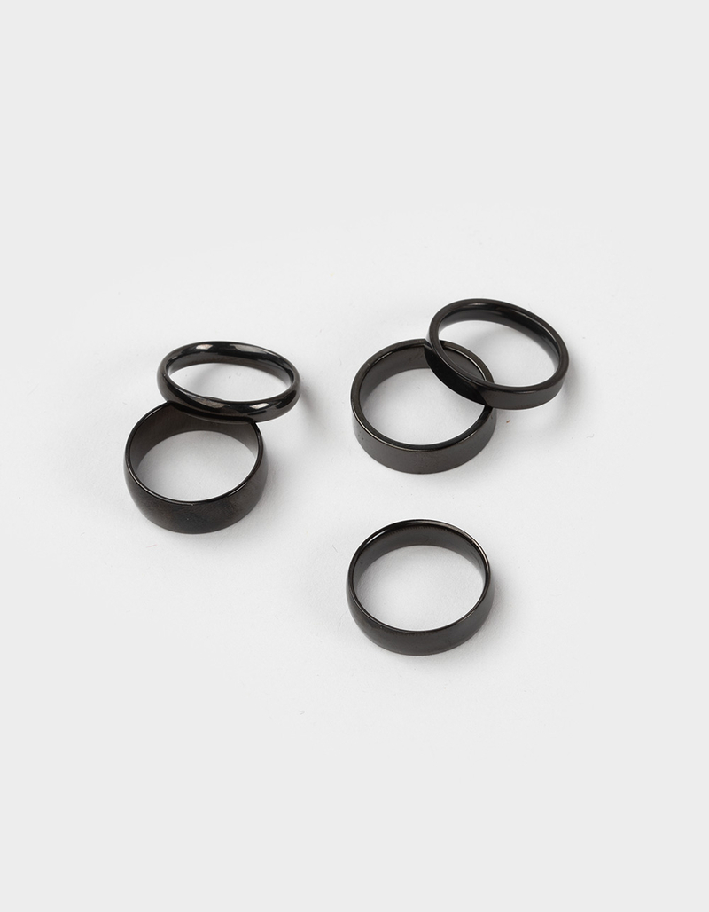 RSQ 5 Pack Black Ring Set image number 0
