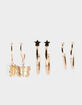 FULL TILT 3 Pack Heart Star Butterfly Hoop Earring Set image number 1