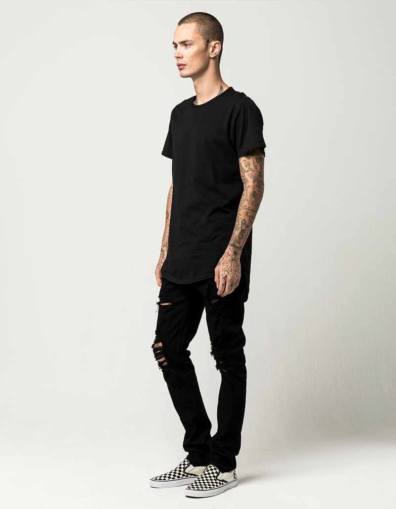 RSQ Seattle Mens Skinny Tapered Ripped Jeans image number 4