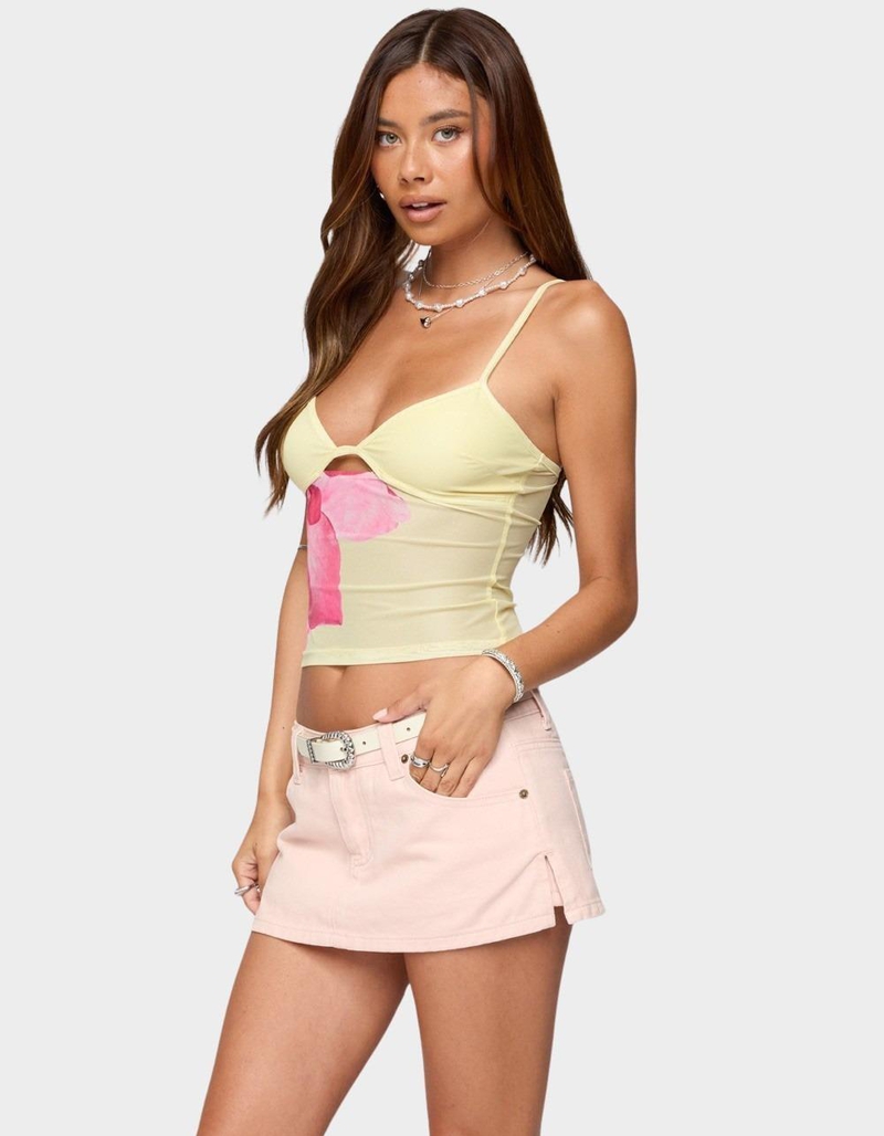 EDIKTED Alanah Flower Cut Out Mesh Top image number 1