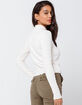 IVY & MAIN Mock Neck Ivory Womens Pointelle Knit Top image number 4
