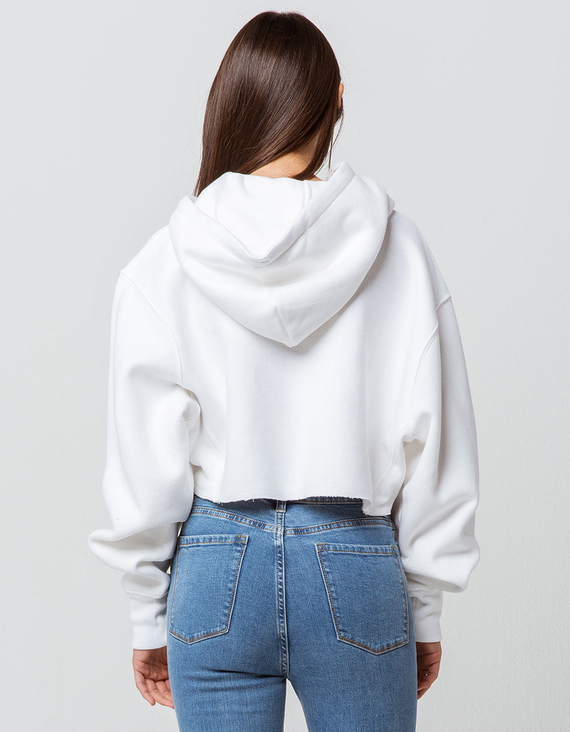 CHAMPION Reverse Weave White Womens Crop Hoodie image number 2
