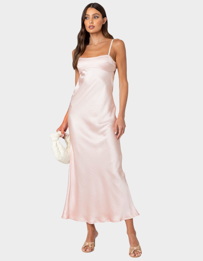 EDIKTED Vienna Open Back Satin Maxi Dress image number 1