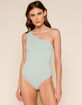 WEST OF MELROSE That Cold Shoulder Womens Sage Bodysuit image number 1