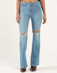 LEVI'S High Rise Flare Womens Jeans - Light Indigo Destruction image number 2