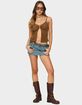 EDIKTED Split Front Faux Suede Tank Top image number 4