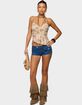 EDIKTED Paisley Asymmetric Ruched Wrap Top image number 5