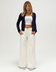 LOVE TREE Womens Zip-Up Hooded Cable Knit Sweater image number 2
