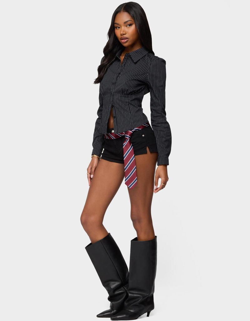 EDIKTED Tailored Pinstripe Button Up Shirt image number 3