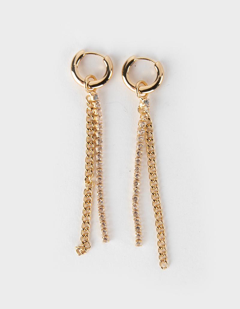 Clear Crystal Liner Huggie Earrings image number 0