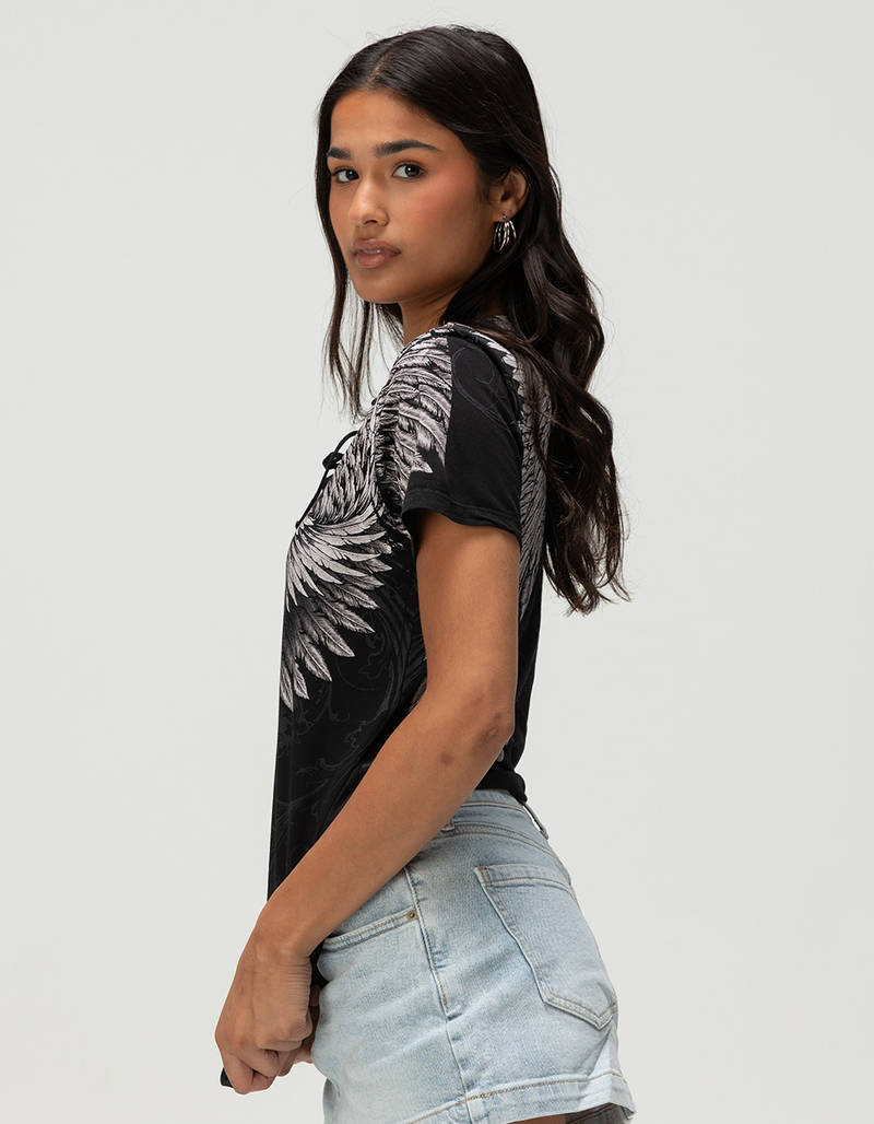 AFFLICTION Saint Womens Lace Up Tee image number 2