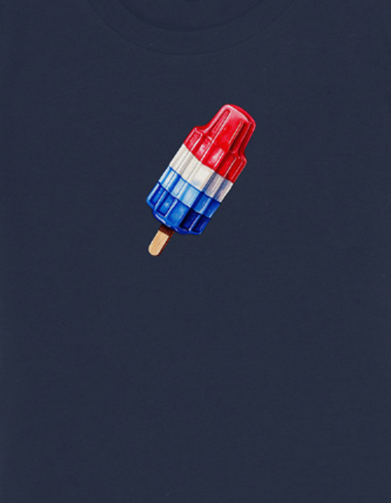 POPSICLE Red, White, Blue Popsicle Womens Baby Tee image number 2