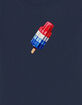 POPSICLE Red, White, Blue Popsicle Womens Baby Tee image number 3