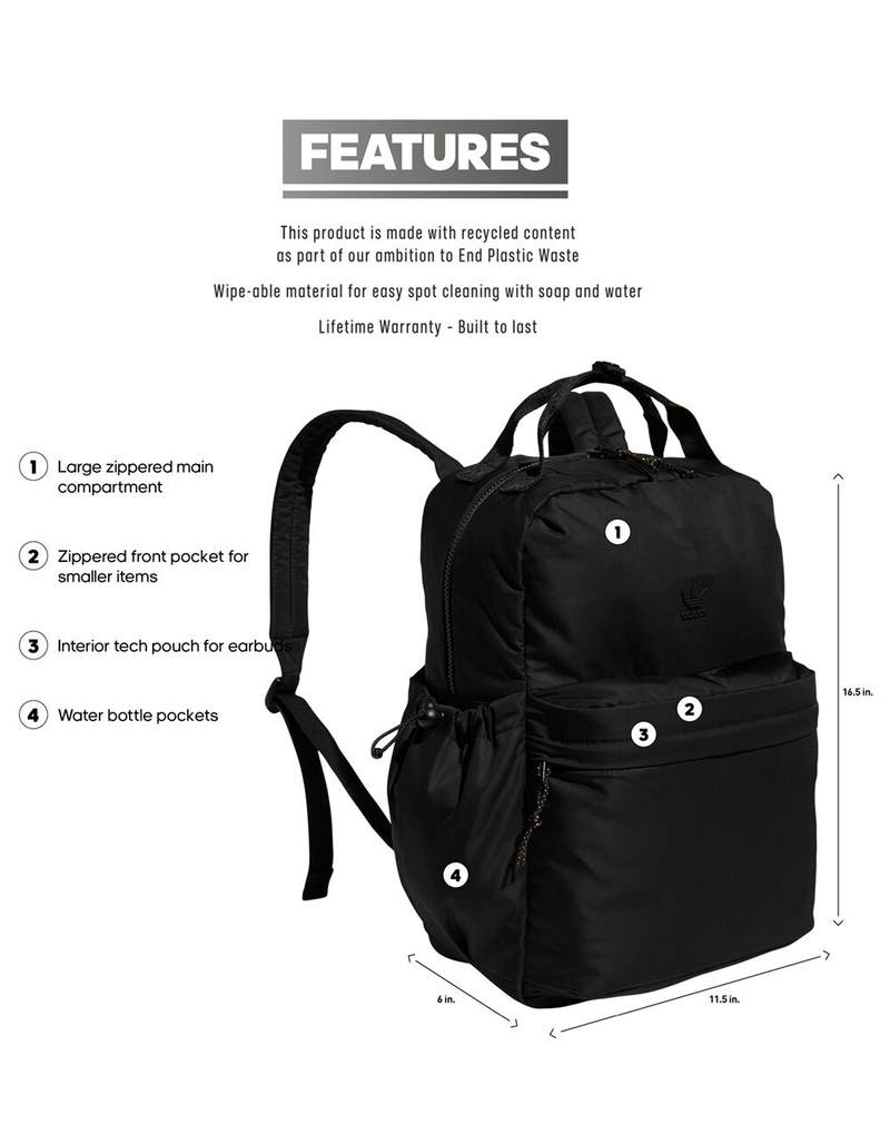 ADIDAS Originals Macro Black Backpack image number 4