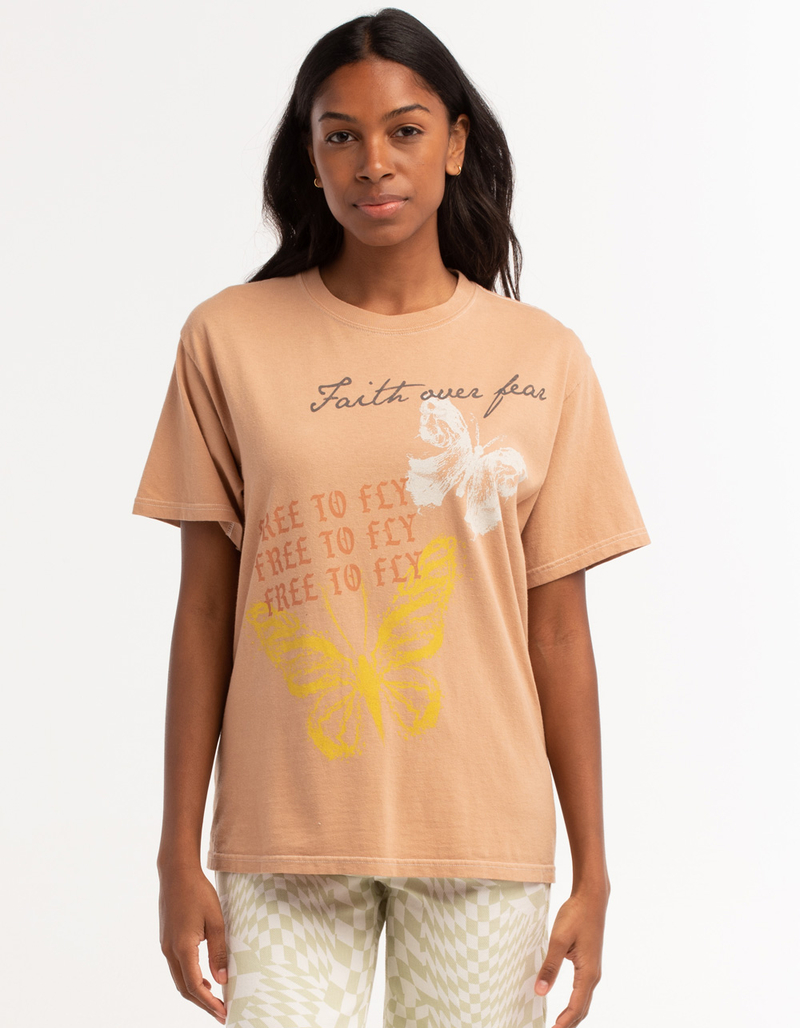 FULL TILT Free To Fly Womens Oversized Tee TAN Tillys