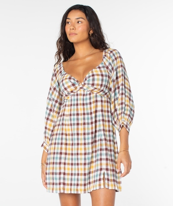 ROXY Moonlight Shores Plaid Dress Alternative Image