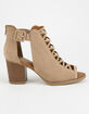 SODA Aran Taupe Womens Peep Toe Booties image number 2