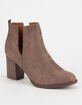 SODA Faux Suede Side Slit Womens Booties image number 1