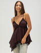 WEST OF MELROSE Womens Lace Trim Babydoll Top image number 2
