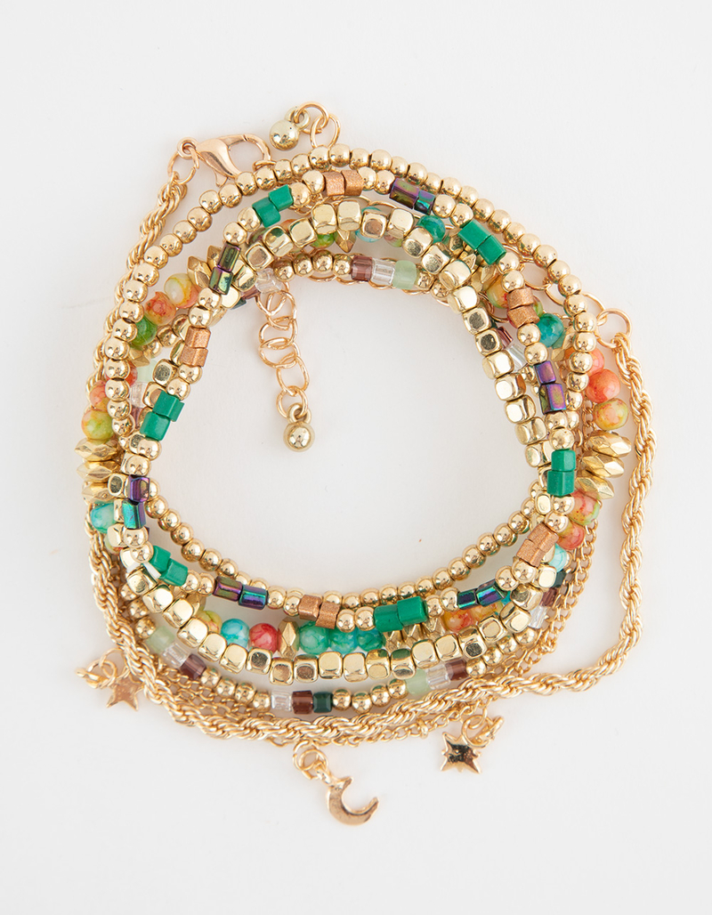 FULL TILT 8 Pack Moon/Beaded/Chain Bracelets image number 0