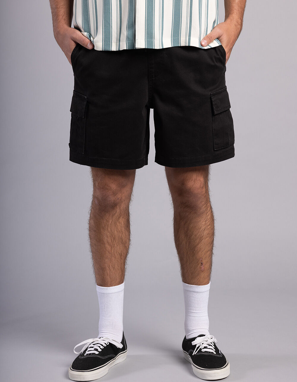 RSQ Mens Cargo Twill Pull On Shorts - BLACK | Tillys