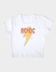 AC/DC Sketch Bolt Womens Cropped Baby Tee image number 4