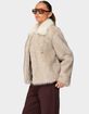 EDIKTED Contrast Collar Faux Fur Jacket image number 2