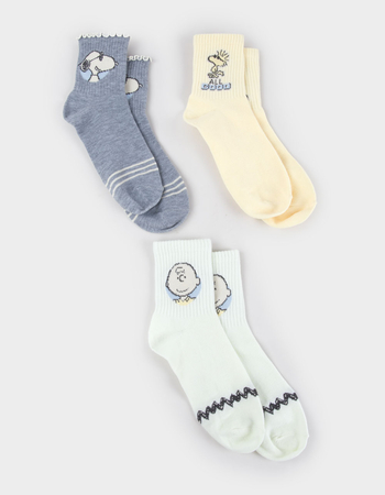 PEANUTS 3 Pack Womens Mid Crew Ruffle Socks Primary Image