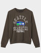 JUNK FOOD Seattle Seahawks Flocked Raglan Womens Crewneck Sweatshirt image number 1