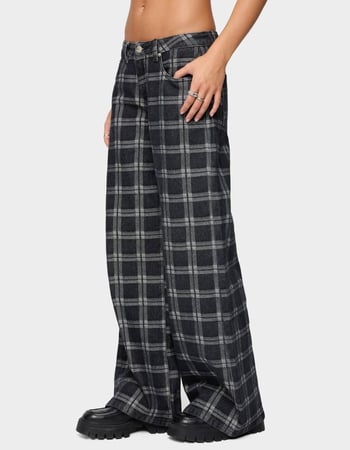 EDIKTED Kailani Plaid Low Rise Baggy Jeans Alternative Image