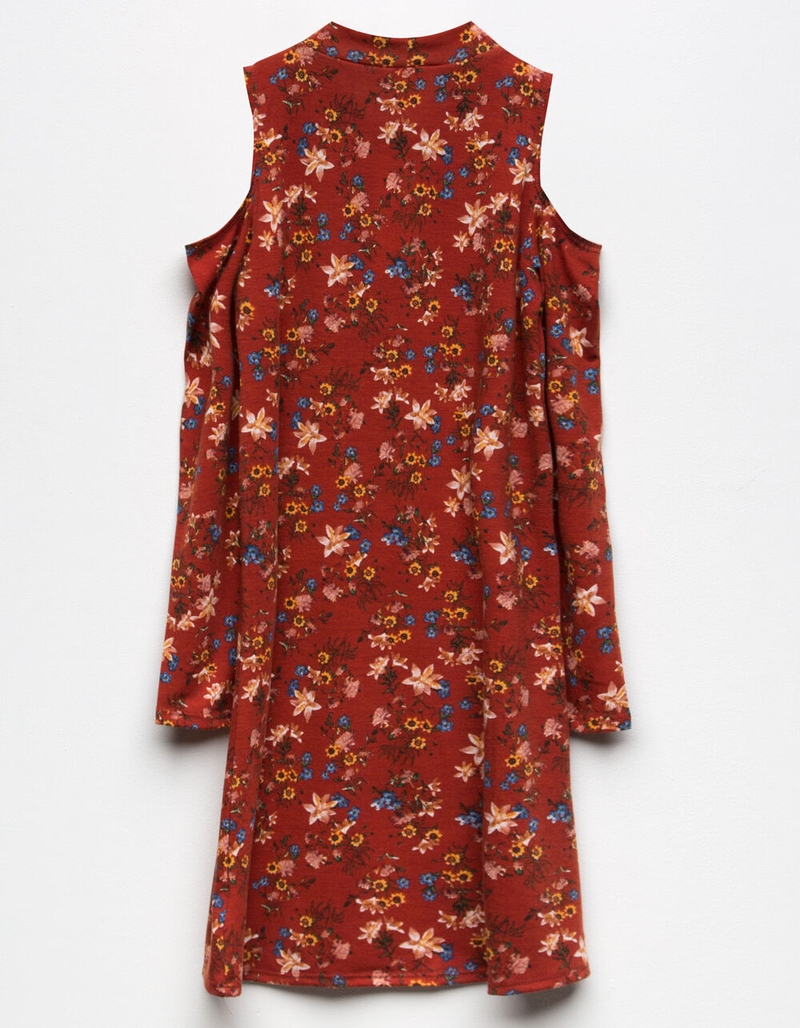 H.I.P. Floral Girls Cold Shoulder Dress image number 1