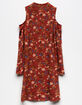 H.I.P. Floral Girls Cold Shoulder Dress image number 2