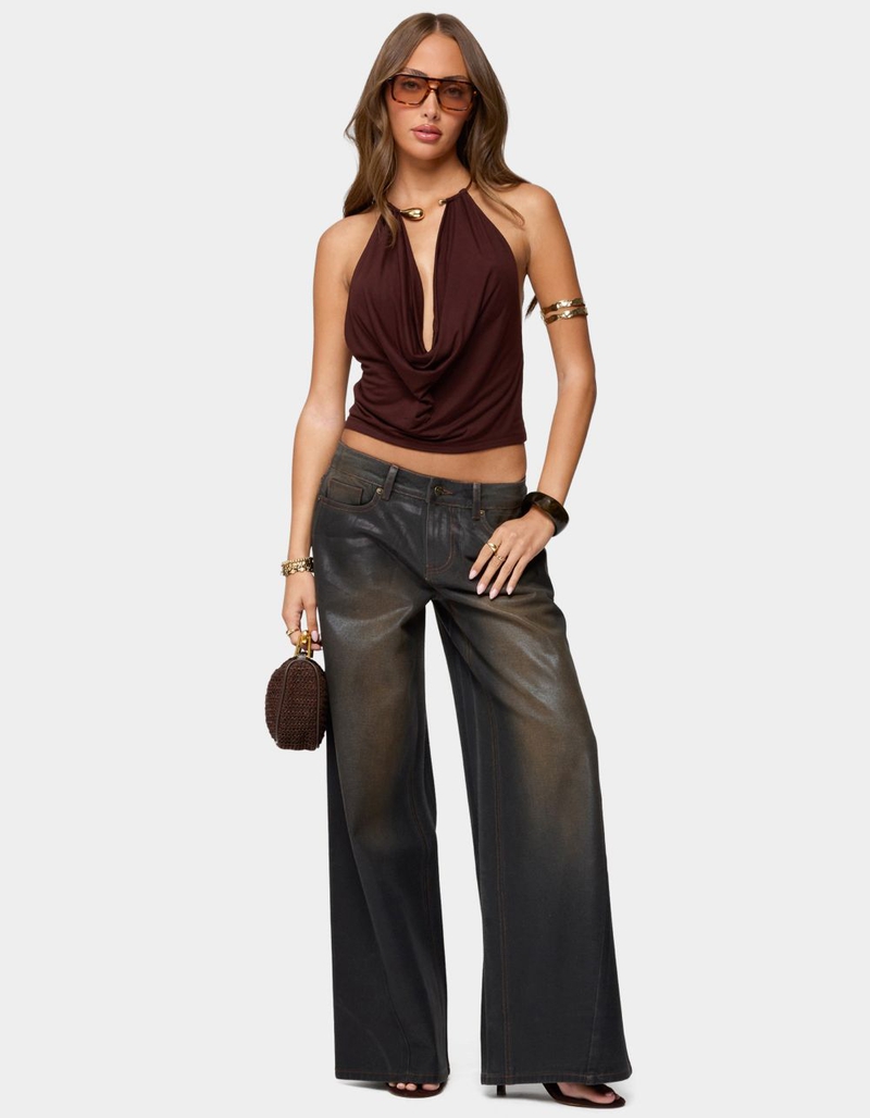 EDIKTED Oversized Mud Wash Low Rise Jeans image number 4