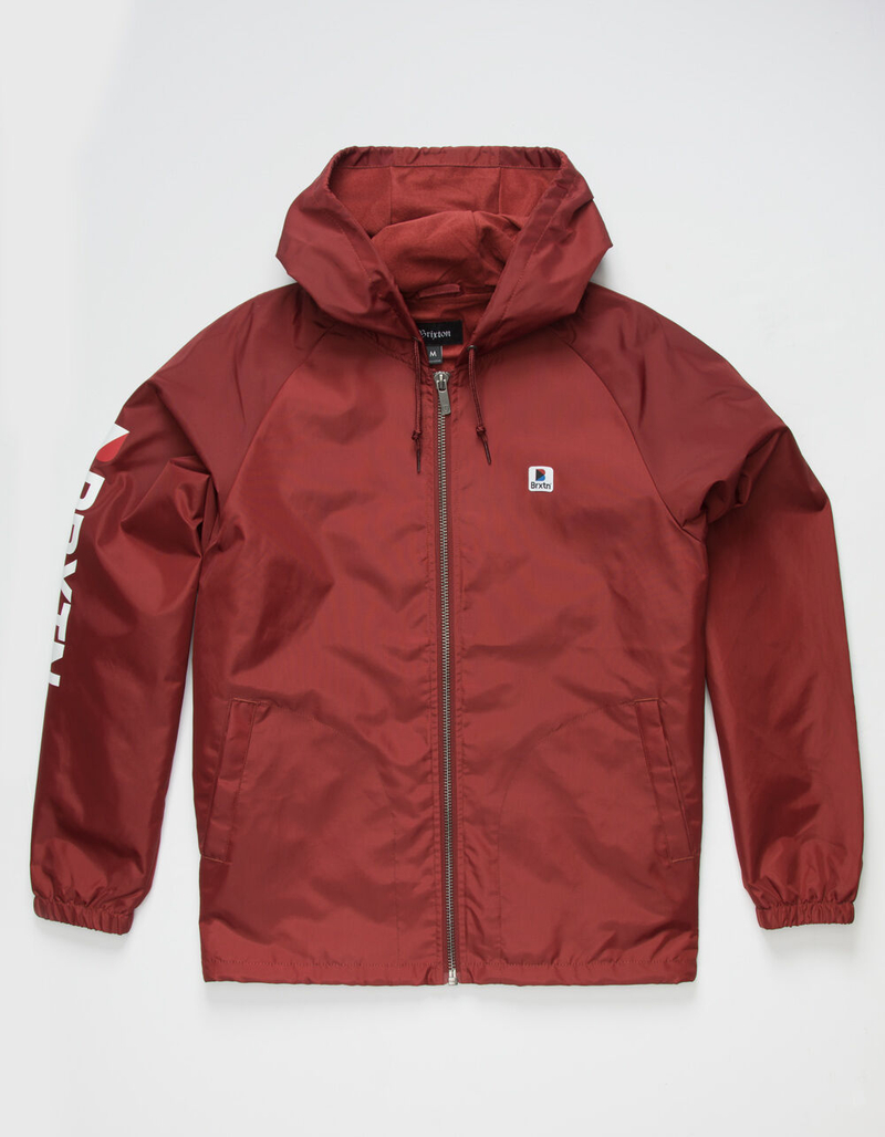 BRIXTON Claxton Stowell Mens Burgundy Anorak Jacket image number 0