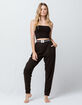 CALVIN KLEIN Monogram Logo Black Womens Jogger Pants image number 4