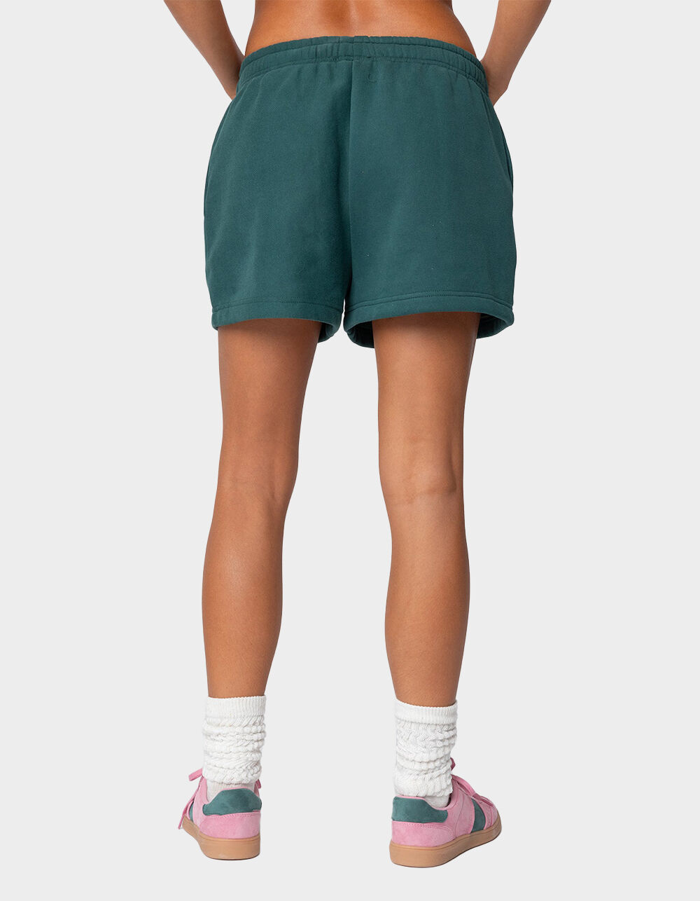 EDIKTED So Sporty Sweat Shorts - GREEN | Tillys