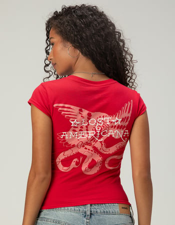 ED HARDY x MGK Cherries Rhinestone Womens Cap Sleeve Tee Alternative Image